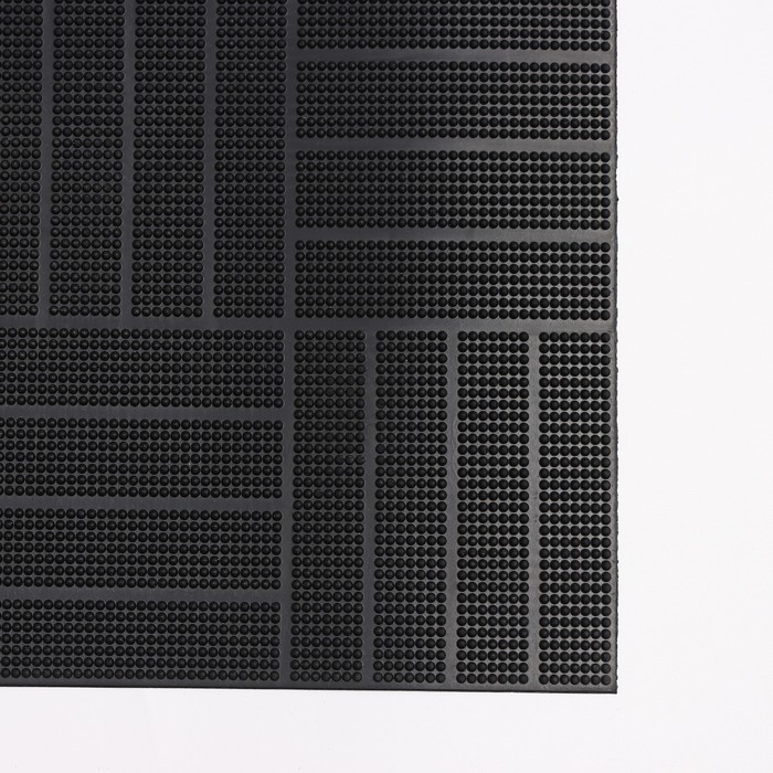 Коврик придверный резиновый «Паркет», 40×60 см, цвет чёрный