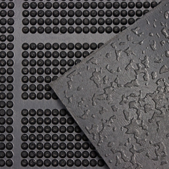 Коврик придверный резиновый «Паркет», 40×60 см, цвет чёрный