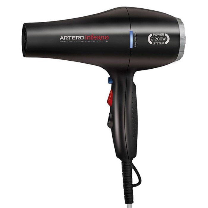 Фен парикмахерский Artero Inferno, 2200 Вт, 2 режима, 2 скорости, чёрный