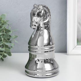 Сувенир керамика 'Шахматная фигура. Конь' серебро 20,5х10х10 см Ош