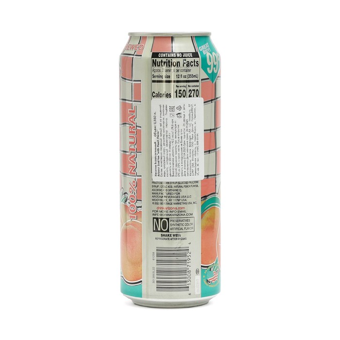 

Напиток б/а негазированный Arizona Iced tea with Peach Flavor, ж/б, 0,680 л. (США)