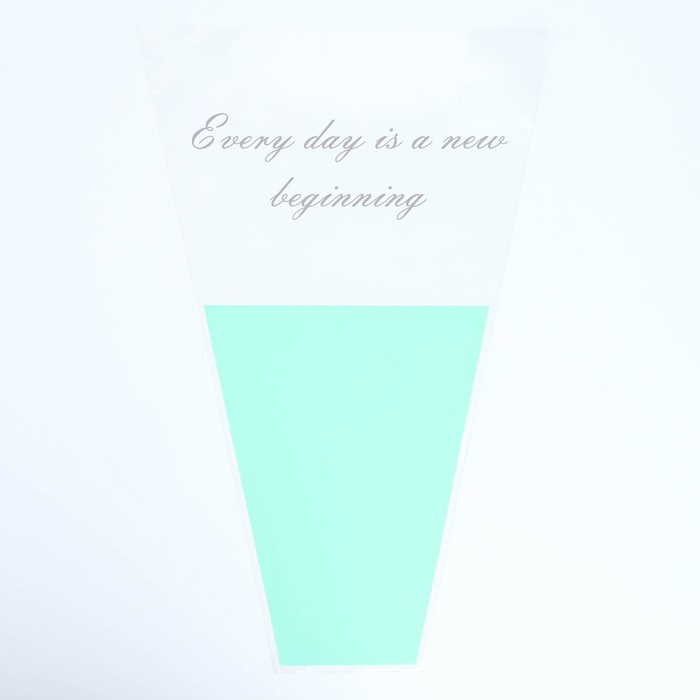 Пакет для цветов «Every day is a new beginning», мятный, 30 х 10 х 45 см