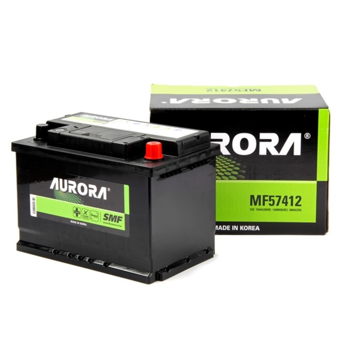 Аккумулятор AURORA DIN MF-57412 L3, 74 Ah, 680 A, 277x174x190, обратная полярность