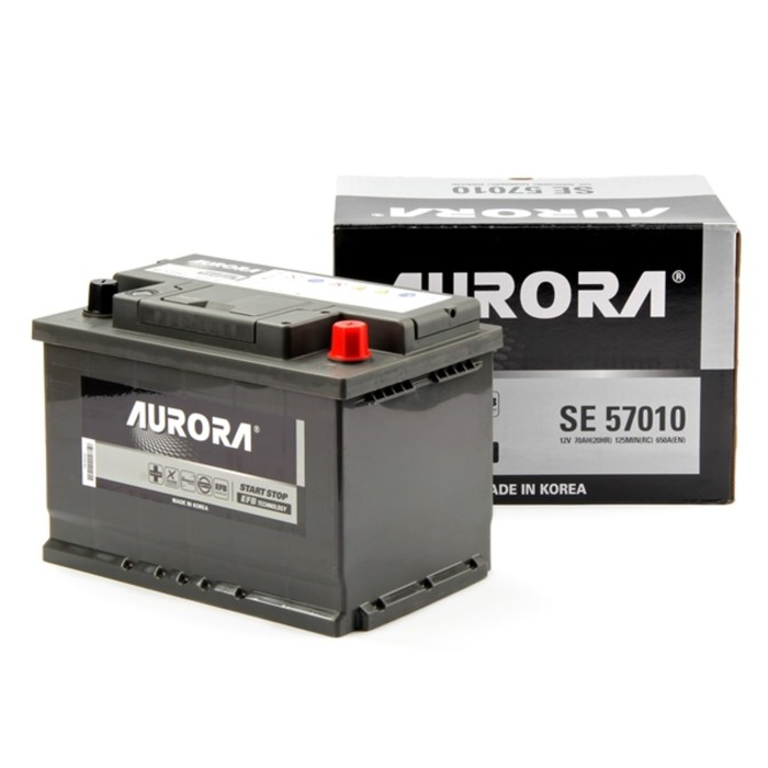 Аккумулятор AURORA DIN EFB 57010 L3, 70 Ah, 650 A, 277x174x190, обратная полярность
