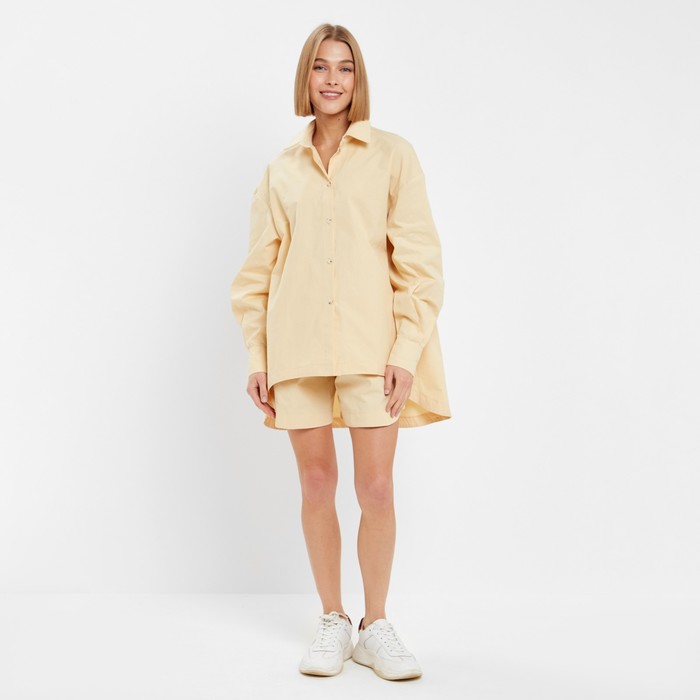 

Костюм женский (рубашка, шорты) MINAKU: Oversize цвет бежевый, размер 44
