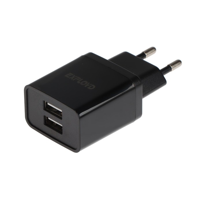 Сетевое зарядное устройство Exployd EX-Z-610, 2 USB, 3.1 А, черное сетевое зарядное устройство exployd ex z 610 2 usb 3 1 а черное