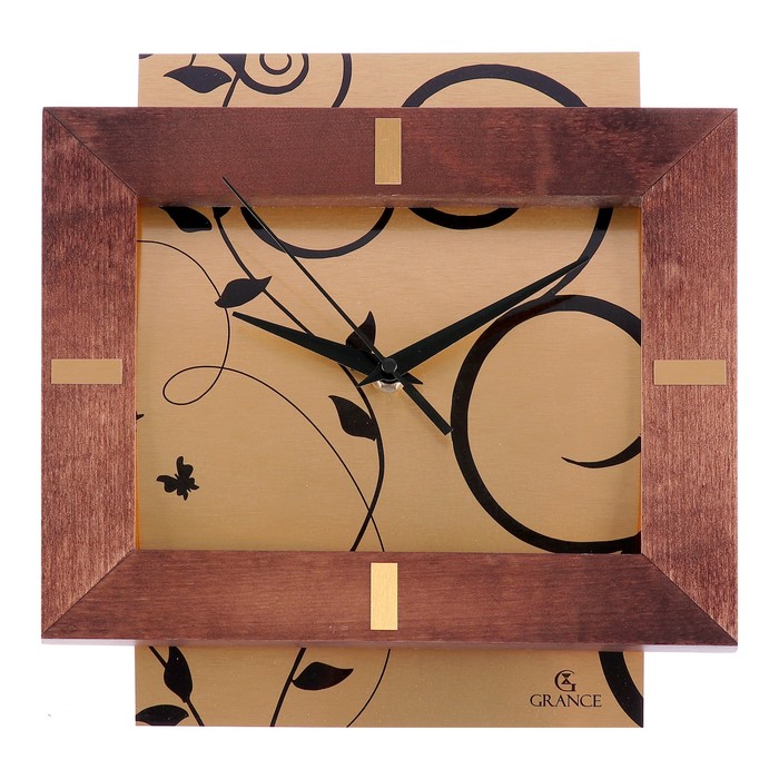 Часы настенные "Grance", бук, цвет венге-золото