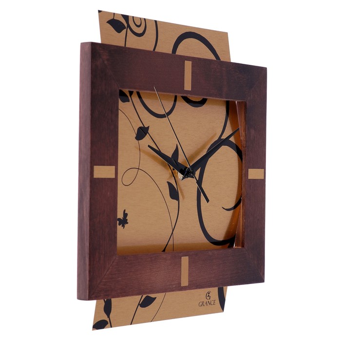 Часы настенные "Grance", бук, цвет венге-золото