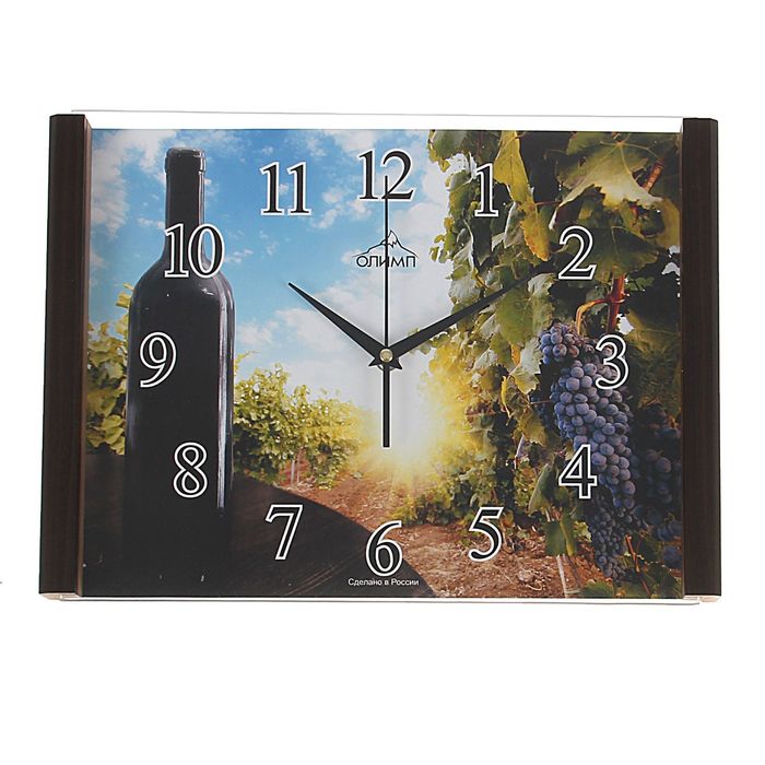 Часы настенные прямоугольные "Олимп", бутылка вина