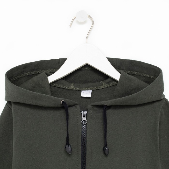 фото Толстовка детская начёс, цвет хаки, рост 140 см детрик