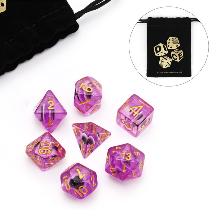 

Набор кубиков "Время игры" для D&D (Dungeons and Dragons, ДнД), серия: D&D, "Аметист", 7 шт