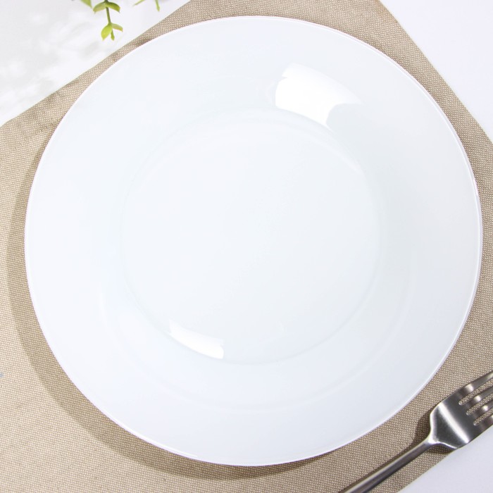 Тарелка плоская «Зефир», d=25 см, цвет белый тарелка плоская бавария 25 см 00000080736 royal aurel