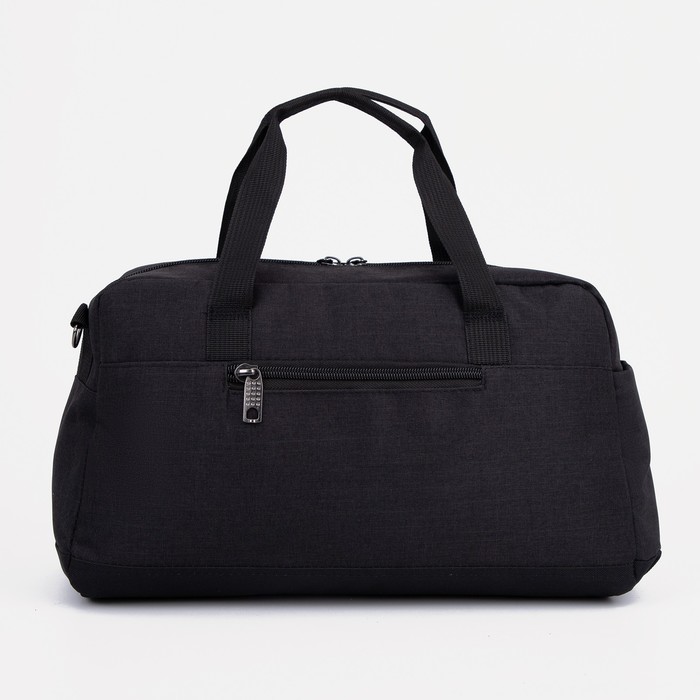 фото Сумка спортивная на молнии, 3 наружных кармана, длинный ремень, цвет чёрный amen