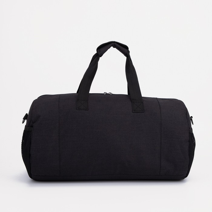 фото Сумка спортивная на молнии, 3 наружных кармана, длинный ремень, цвет чёрный amen