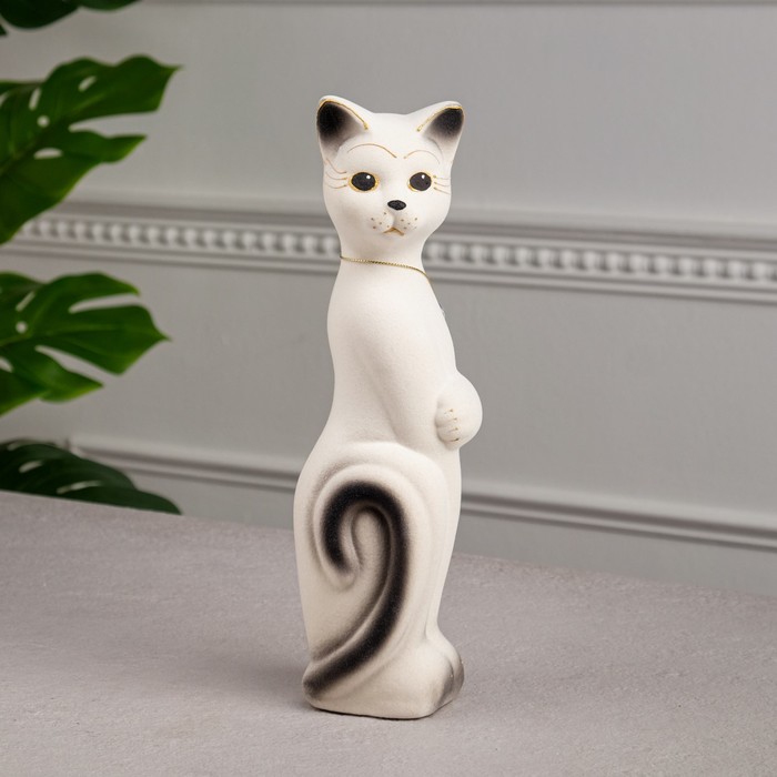 фото Копилка "кот лапа", белый цвет, 28 см керамика ручной работы