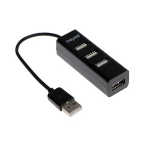 Разветвитель USB (Hub) Perfeo PF-HYD-6010H, 4 порта, USB 2.0, черный Ош