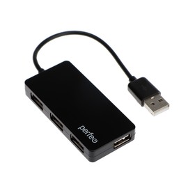 Разветвитель USB (Hub) Perfeo PF-VI-H023 Black, 4 порта, USB 2.0, черный Ош