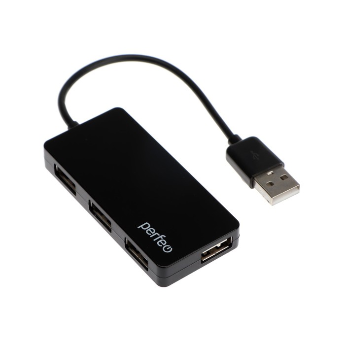 цена Разветвитель USB (Hub) Perfeo PF-VI-H023 Black, 4 порта, USB 2.0, черный