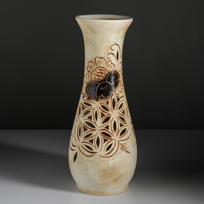 Ваза напольная "Осень" бутоны, резная, микс