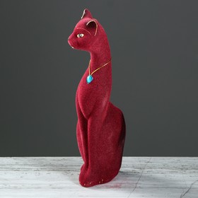 

Копилка "Кошка Мурка", покрытие флок, бордовая, 28 см