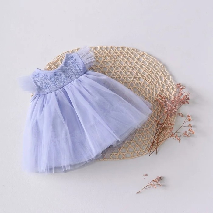 Платье для девочки KinDerLitto «Цветочный сад», рост 56-62 см, цвет сиреневый