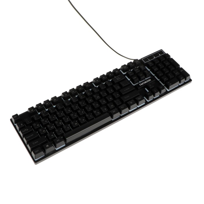 Клавиатура Гарнизон GK-200GL, игровая, проводная, механическая,104 клавиши,подсветка, чёрная