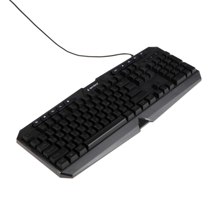 Клавиатура Gembird KB-G420L, игровая, проводная, 114 клавиш, подсветка, USB, чёрная цена и фото