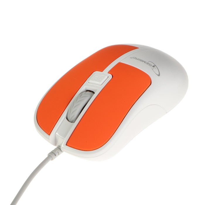 

Мышь Gembird MOP-410-GRN, проводная, оптическая, 1600 dpi, USB, оранжевая