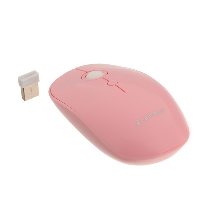 Мышь Gembird MUSW-385, беспроводная, оптическая, 16000 dpi, розовая