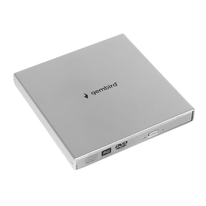 цена Внешний привод DVD Gembird DVD-USB-02-SV, USB 2.0, серебристый