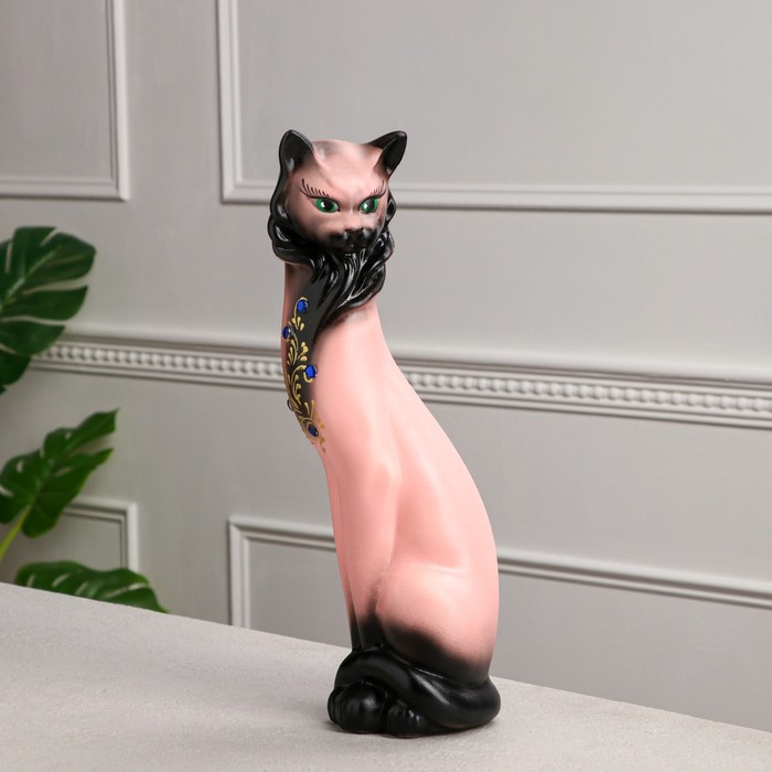 Копилка "Кошка Иден" розово-чёрная