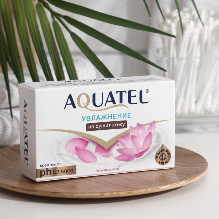 Крем-мыло твердое Aquatel Лепестки лотоса, 90 г крем мыло туалетное aquatel лепестки лотоса 90 г