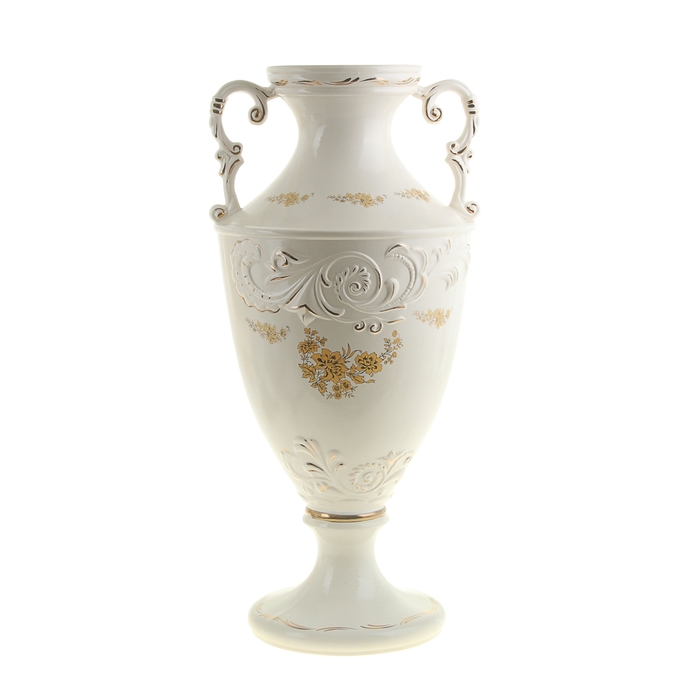 Ваза напольная "Сицилия", белая, микс