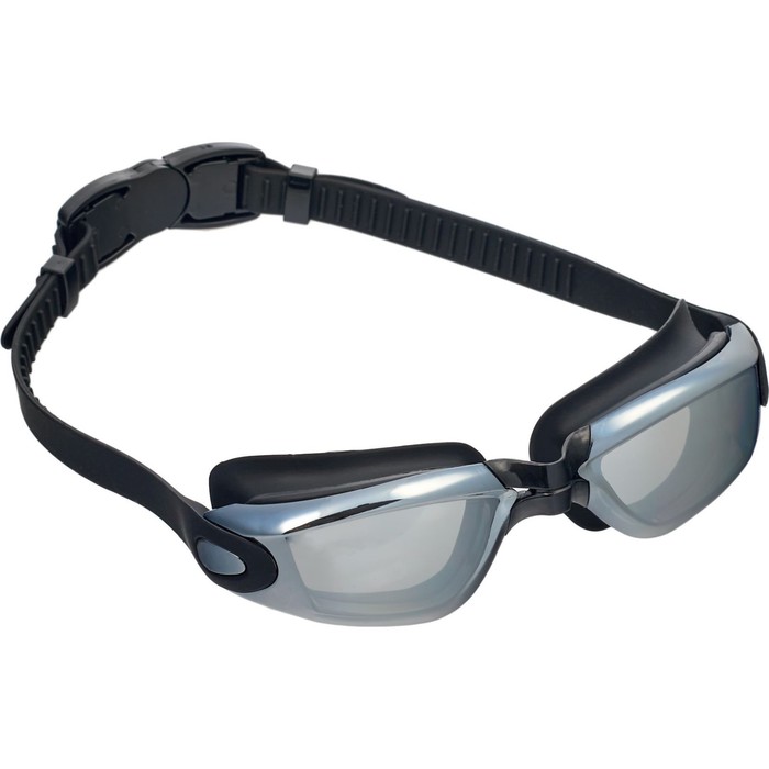 Очки для плавания Bradex, серия «Комфорт+», черные, цвет линзы - зеркальный цена и фото