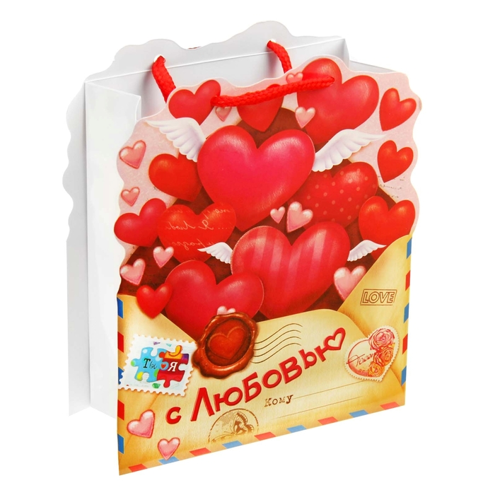 Пакет–открытка «Письмо с любовью», S 12 х 15 х 6 см