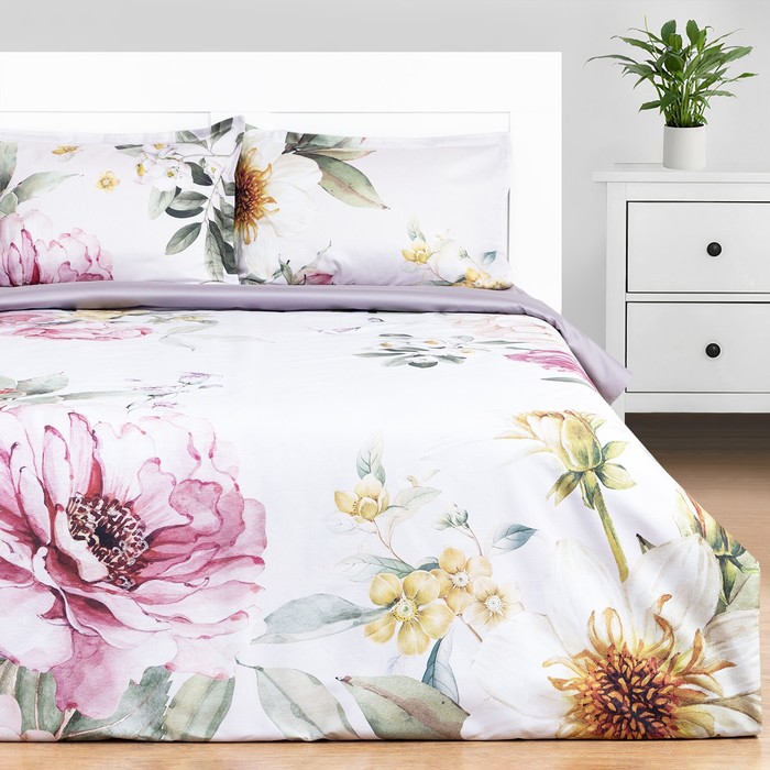 

Постельное бельё Этель 1.5 сп Bloom 143*215 см, 150*214 см, 50*70+3см -2 шт, мако-сатин