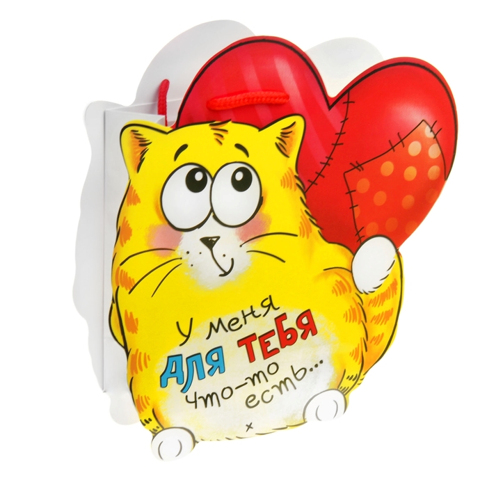 Пакет–открытка «Котэ влюблен», S 12 х 15 х 6 см