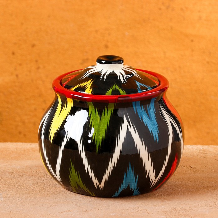 Сахарница Риштанская Керамика Атлас, 1000 мл, разноцветная чайная пара риштанская керамика атлас 180 мл