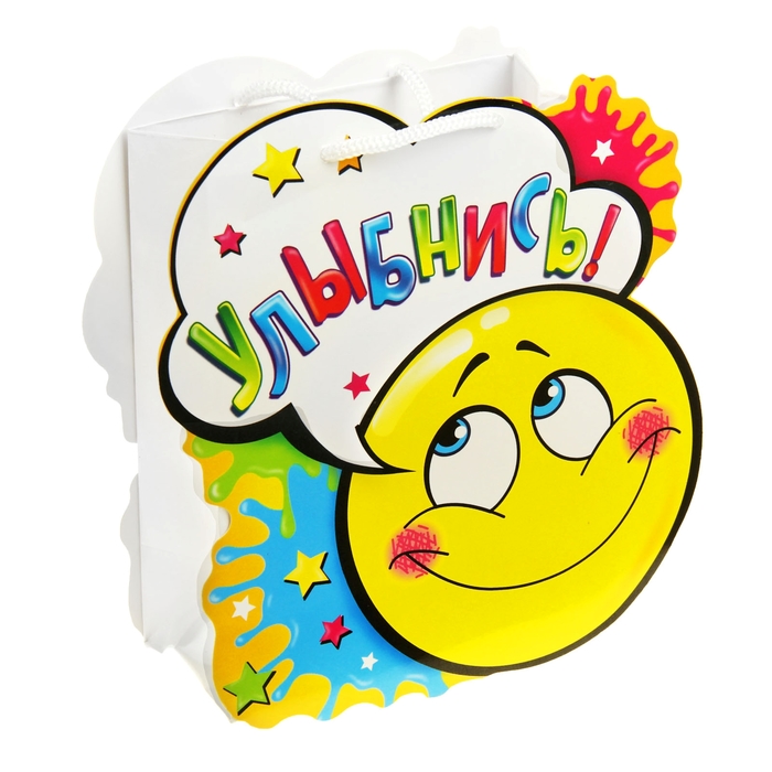 Пакет–открытка «Смайлик», S 11 х 14 х 5,5 см