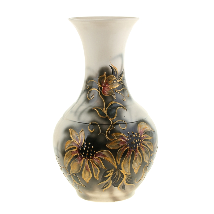 Ваза напольная "Аурелия" большая, цветы, ангоб