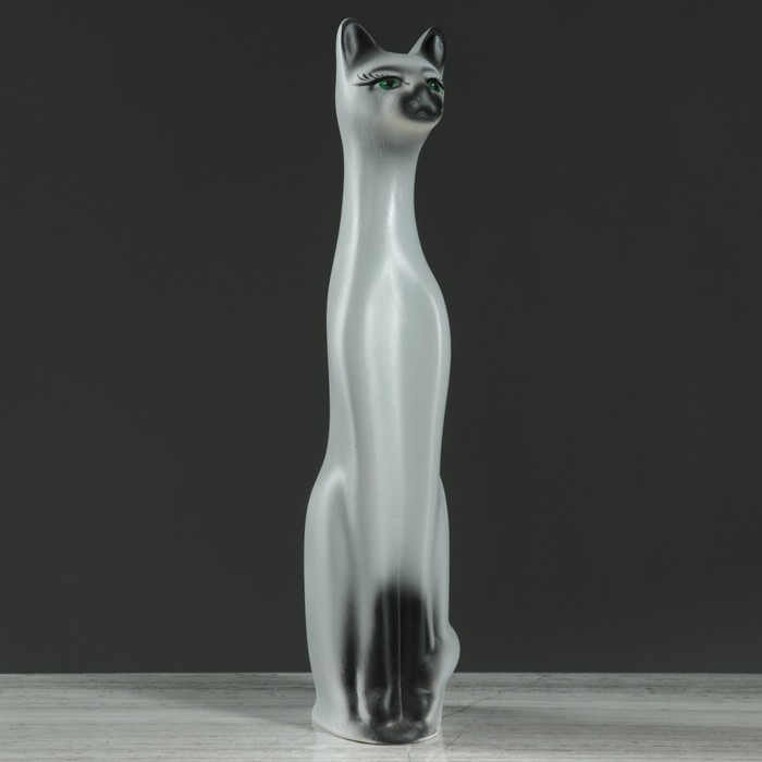 Копилка "Кот" большая, акрил, узор, серая, микс