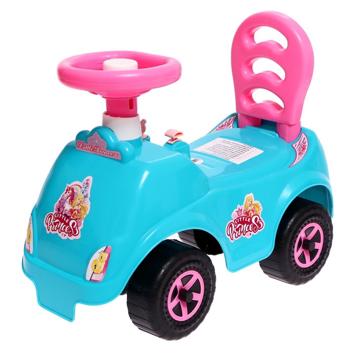 Машина-каталка Selena «Принцесса», с клаксоном, цвет аква