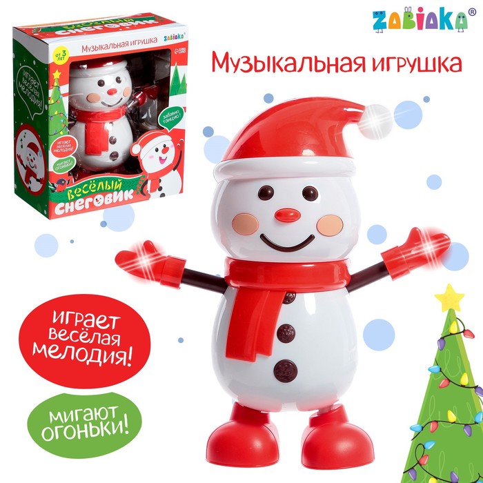 Музыкальная игрушка «Весёлый снеговик», звук, свет, танцует музыкальная игрушка весёлый снеговик звук свет танцует