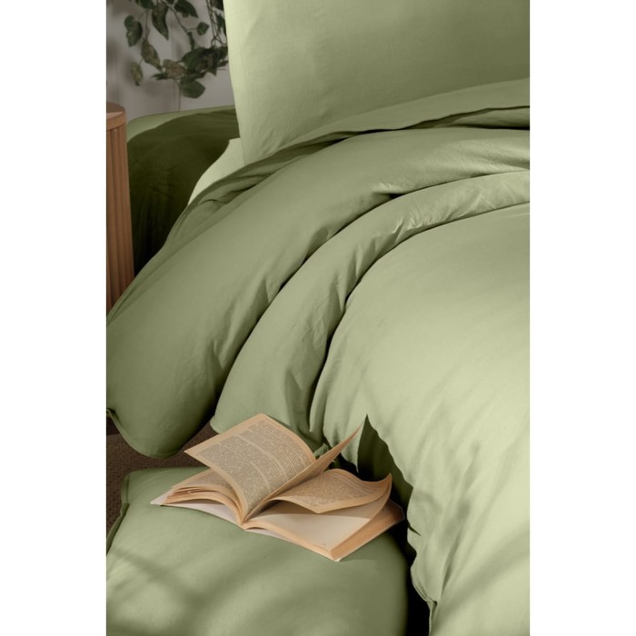 

КПБ Natural Stone Washed, размер 240х260 см, 200х220 см, 50х70 см, цвет зеленый