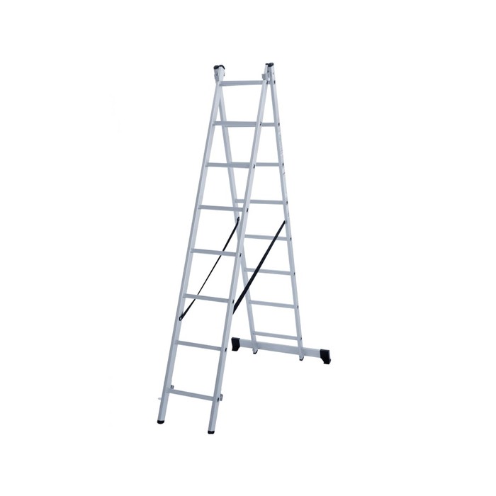 Лестница-стремянка Новая высота, алюминиевая, двухсекционная, 2х8 ступеней лестница мастер 2х8