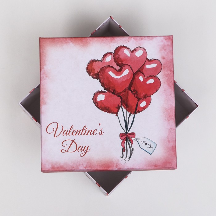 

Подарочная коробка "Valentine's Day",квадратная ,19 х 19 х 10 см