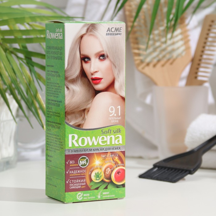 Крем-краска для волос Rowena Soft Silk 9.1 пепельный блонд, 135 мл