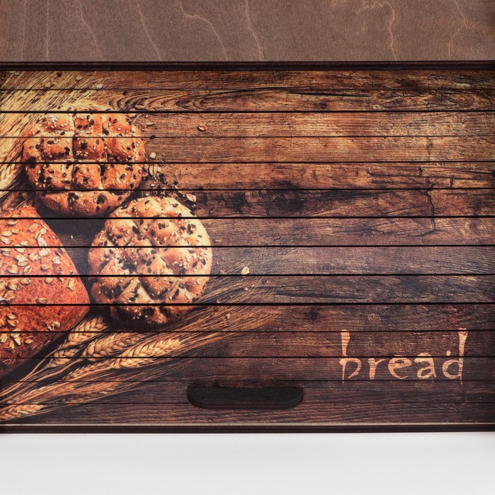 Хлебница деревянная с декором, 29,6х29,6х18,3х0,6 см