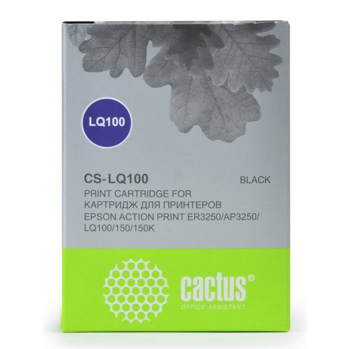 Картридж ленточный Cactus CS-LQ100 черный для Epson LQ-100/AP-3250 картридж ленточный cactus cs lq630 черный для epson lq 630k 635k 730k