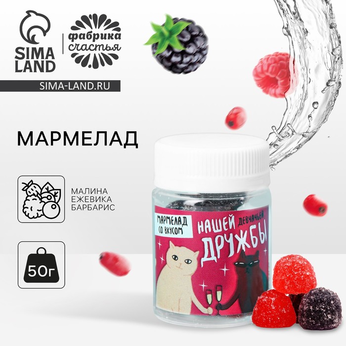 Мармелад в банке Наша дружба вкус ягодный 50 г 55₽